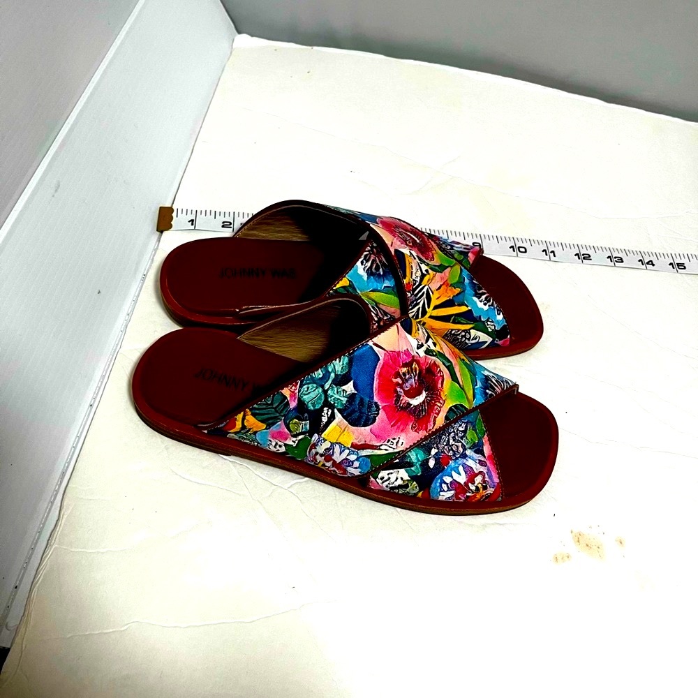 Johnny Was pink and Blue Artistic Sandals Layla X sandal - Picture 14 of 14
